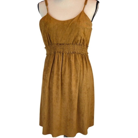 THE KORNER Faux Suede Spaghetti Strap Dress, Size Small - Picture 9 of 9